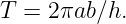 T  = 2πab ∕h.
