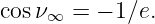 cos ν∞ = − 1∕e.
