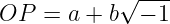            √ ---
OP  = a + b  − 1
