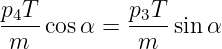 p4T-cos α = p3T- sin α
 m           m

