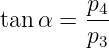 tan α =  p4-
         p3
