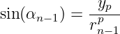              -yp--
sin(αn− 1) =  rp
              n−1
