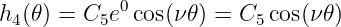             0
h4(𝜃) = C5e  cos(ν𝜃) = C5 cos(ν𝜃)
