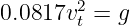 0.0817v2t = g
