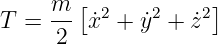      m-[  2    2   2]
T =  2  x˙ + y˙ + z˙
