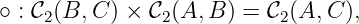 ∘ : 𝒞2(B, C ) × 𝒞2(A,B ) = 𝒞2(A, C),
