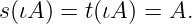 s(ιA ) = t(ιA ) = A.
