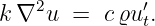 k ∇2u  =  cϱu ′t.
