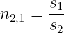        s1
n2,1 = s
        2
