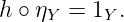 h ∘ ηY = 1Y.
