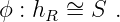 ϕ : hR ∼= S .
