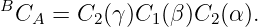 BC   =  C (γ)C  (β )C (α ).
   A     2     1    2

