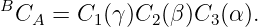 BCA  =  C1(γ)C2 (β )C3(α ).
