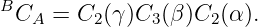 BC   =  C (γ)C  (β )C (α ).
   A     2     3    2
