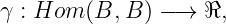 γ : Hom (B, B) −→  ℜ,
