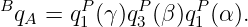 BqA = qP (γ)qP(β)qP (α).
       1     3    1
