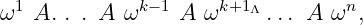 ω1 A. . . A ωk− 1 A ωk+1Λ ... A ωn,

