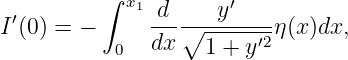  ′        ∫ x1 d     y′
I (0 ) = −     ---∘-------′2η(x)dx,
           0  dx   1 + y
