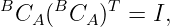 BCA  (BCA )T = I,
