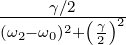----γ∕2-----
(ω2−ω0)2+(γ2)2
