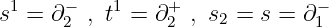 s1 = ∂− , t1 = ∂+ , s2 = s = ∂−
      2         2             1

