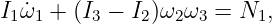 Iω˙ + (I  − I )ω ω  = N  ,
 1 1    3    2  2 3     1
