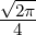 √--
-2π-
 4