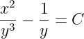 x2   1
-3-− --=  C
y    y

