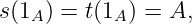 s(1  ) = t(1  ) = A,
   A       A
