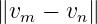 ∥vm  − vn∥