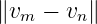 ∥vm − vn∥