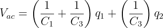       (         )      (   )
V  =    1--+ -1-  q  +   1--  q
 ac     C1   C3    1     C3    2
