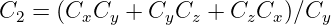 C2 = (CxCy  + CyCz  + CzCx )∕Cy
