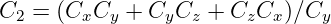 C  = (C  C  + C  C  + C C  )∕C
 2      x y     y z    z  x    y
