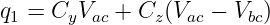 q1 = CyVac + Cz(Vac − Vbc)
