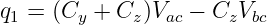 q1 = (Cy + Cz)Vac − CzVbc
