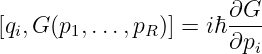 [q,G (p ,...,p )] = iℏ∂G--
  i    1      R       ∂pi
