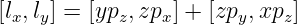 [lx, ly] = [ypz, zpx] + [zpy,xpz]
