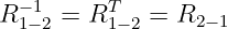  − 1     T
R1−2 = R 1−2 = R2− 1
