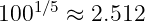 1001∕5 ≈ 2.512
