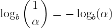     (   )
      1
logb  α-  = − logb(α)
