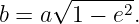      √ -----2
b = a  1 − e .
