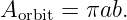 Aorbit = πab.
                                                                                  

                                                                                  
