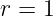r = 1  
